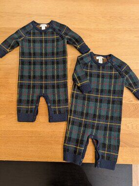 Ralph Lauren Baby Tartan Plaid Wool Sweater Coverall 3-6 Months